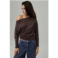 Asymmetrisches Off-Shoulder-Strick-Top