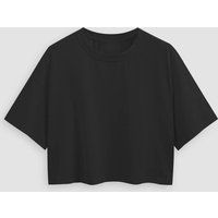 Lockeres Baumwoll-Crop-Top mit Rundhalsausschnitt
