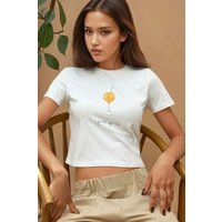 Bauchfreies T-Shirt mit Aperol-Spritz-Druck