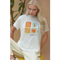 Baumwoll-T-Shirt mit Obst-Grafikdruck