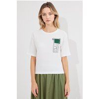 Bedrucktes T-Shirt mit Rundhalsausschnitt