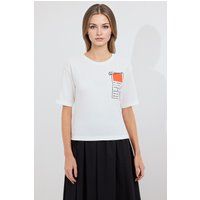 Strukturiertes Jersey-T-Shirt mit Grafik