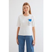 Strukturiertes T-Shirt mit Grafikprint