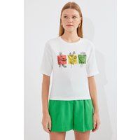 Grafik-T-Shirt mit Blumenprint