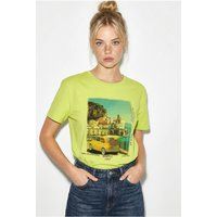 Grafik-T-Shirt mit Retro-Küsten-Print