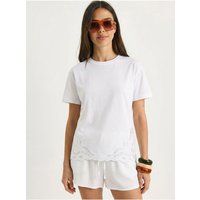 T-Shirt mit Lochstickerei aus Baumwolle