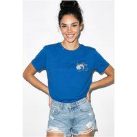 Besticktes Rundhals-T-Shirt mit Reisemotiv