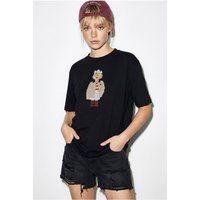 Besticktes T-Shirt mit Grafikmotiv