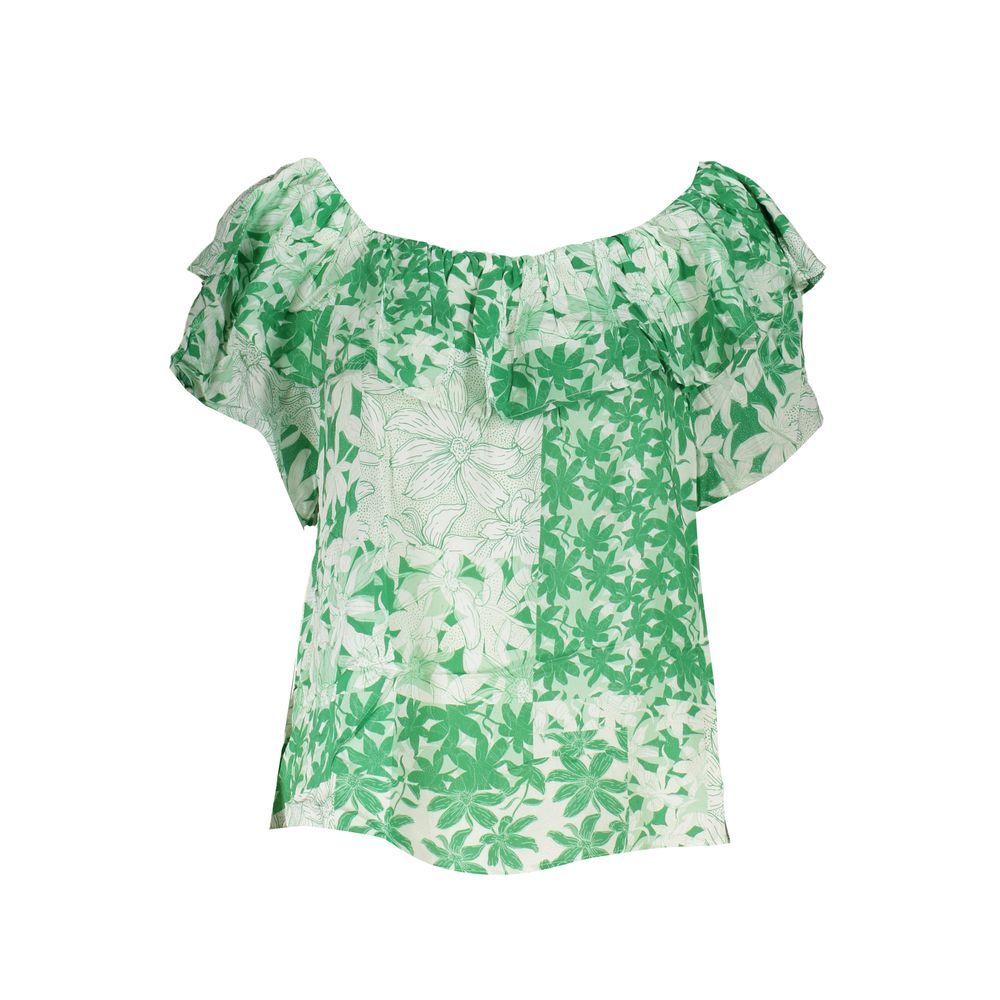 Off-Shoulder-Bluse mit Rüschendetail und Blumenmuster