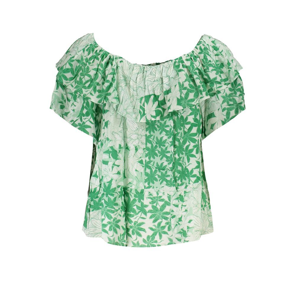 Off-Shoulder-Bluse mit Rüschendetail und Blumenmuster