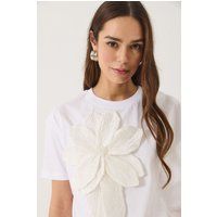 T-Shirt mit Oversize-Blütenapplikation