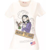 Grafik-Print T-Shirt mit Verzierungen