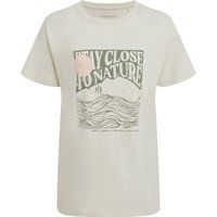 Übergroßes Baumwollshirt mit Natur-Grafik