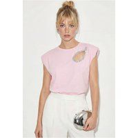 Verziertes Muscle-Shirt mit Cut-Out