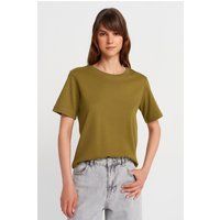 Essentielles Baumwoll-T-Shirt mit Rundhalsausschnitt