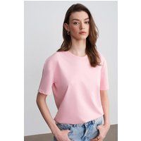 Klassisches Baumwoll-T-Shirt mit Rundhalsausschnitt