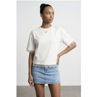Kurzarm-T-Shirt mit Spitzenbesatz