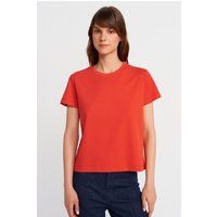Essentielles Baumwoll-T-Shirt mit Rundhalsausschnitt