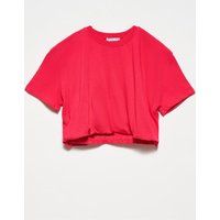 Kastiges Crop-Top aus Baumwolljersey