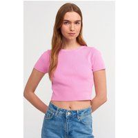 Geripptes Slim-Fit Crop-Top