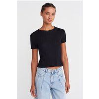 Ripp-Crop-Top in schmaler Passform