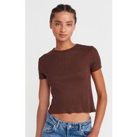 Geripptes Pointelle Baby-Tee