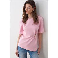 Lässiges Jersey-T-Shirt mit Metall-Akzent
