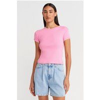 Schmal geschnittenes Baumwoll-Crop-Top