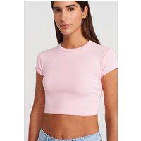 Eng anliegendes geripptes Crop-Top