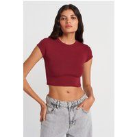 Eng geschnittenes Ripp-Crop-Shirt