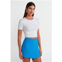 Rippstrick-Crop-Shirt in Slim Fit