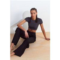 Eng anliegendes Jersey-Crop-Top
