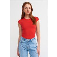 Minimalistisches Slim-Fit Flügelärmel T-Shirt