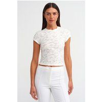 Strukturiertes Crop-Shirt mit Ausschnittdetails