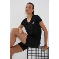 Funktions-T-Shirt mit V-Ausschnitt