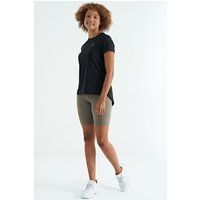 Entspanntes Rundhals-T-Shirt mit Seitenschlitzen