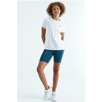Lockeres Rundhals-T-Shirt mit Seitenschlitzen