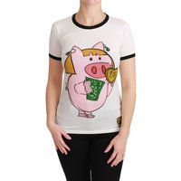 Ringer-Shirt mit Schweinchen-Grafik