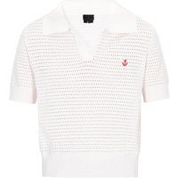 Nautisches Pointelle-Strick-Poloshirt