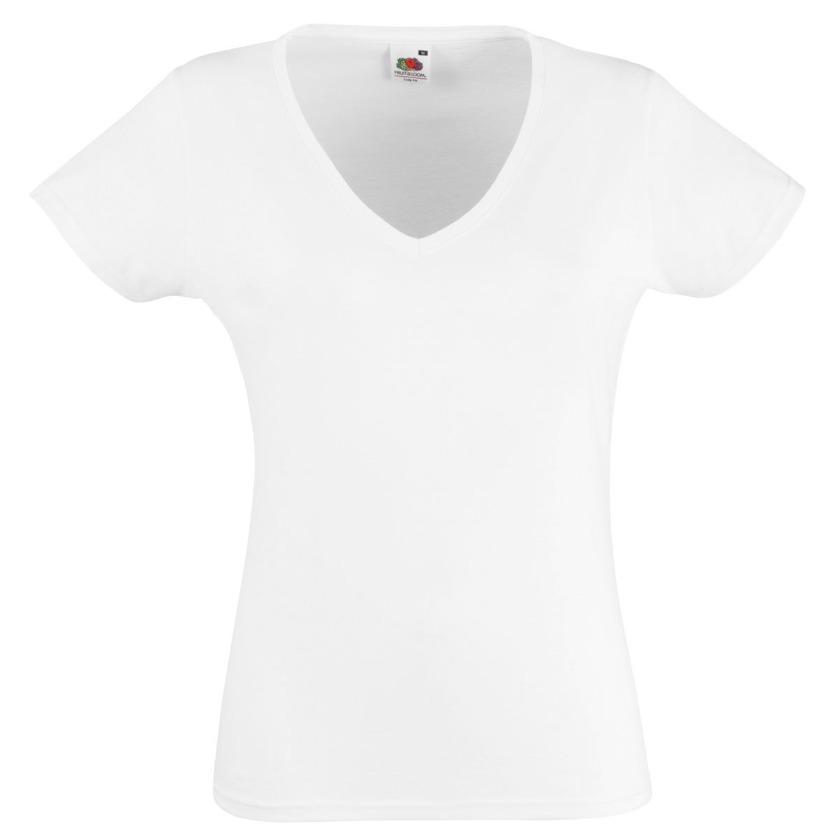 Klassisches tailliertes Baumwoll-T-Shirt mit V-Ausschnitt