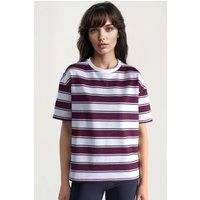 Gestreiftes Oversized-T-Shirt mit Rundhalsausschnitt
