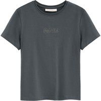 Geradgeschnittenes T-Shirt mit Glitzer-Logo