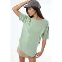 Locker geschnittenes Rundhals T-Shirt