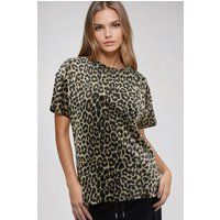 Oversized-Rundhalsshirt mit Leopardenmuster