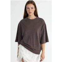 Geripptes Oversize Boxy Crop-Top