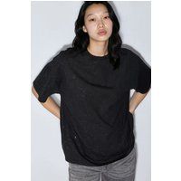 Pailletten-T-Shirt mit Rundhalsausschnitt