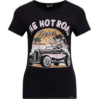 Tailliertes T-Shirt mit Vintage-Print