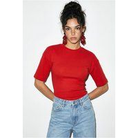 Cropped-Shirt mit seitlicher Raffung