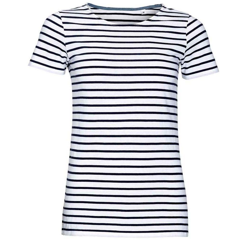 Klassisches gestreiftes Baumwoll-T-Shirt