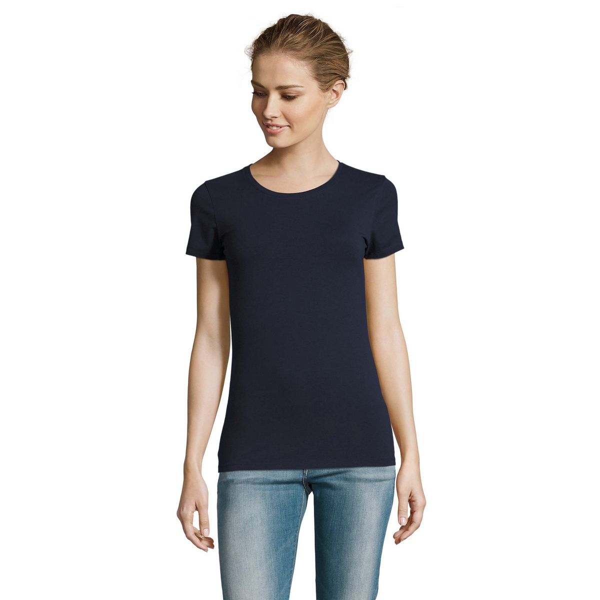 Essenzielles tailliertes Stretch-Baumwoll-T-Shirt